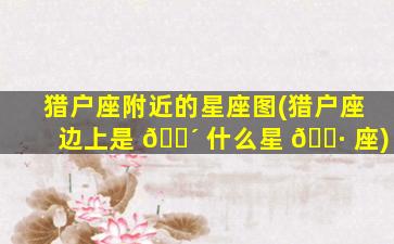 猎户座附近的星座图(猎户座边上是 🌴 什么星 🌷 座)